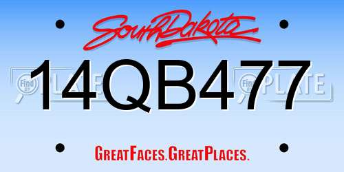14QB477 South Dakota License Plate