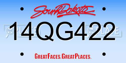 14QG422 South Dakota License Plate