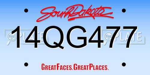 14QG477 South Dakota License Plate