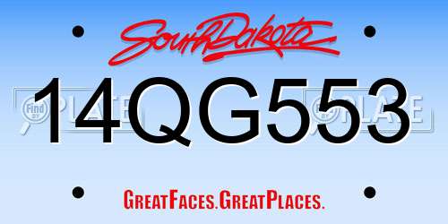 14QG553 South Dakota License Plate
