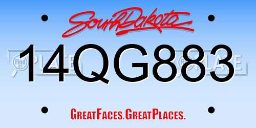 14QG883 South Dakota License Plate