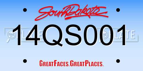 14QS001 South Dakota License Plate
