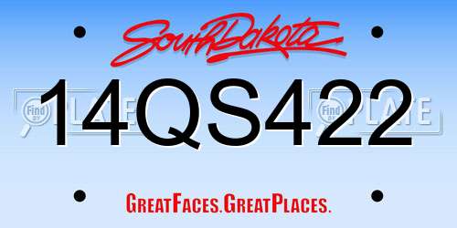14QS422 South Dakota License Plate