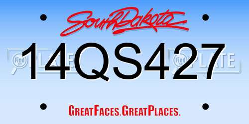 14QS427 South Dakota License Plate
