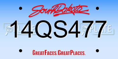 14QS477 South Dakota License Plate