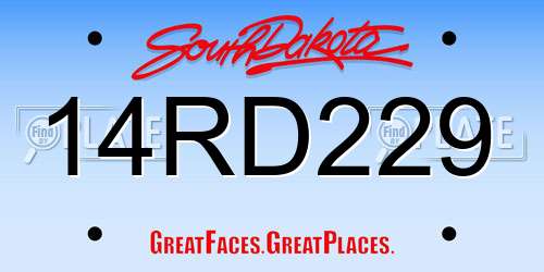 14RD229 South Dakota License Plate