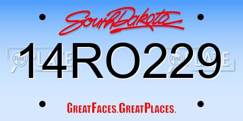 14RO229 South Dakota License Plate