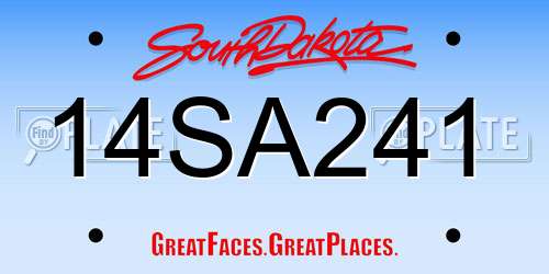 14SA241 South Dakota License Plate