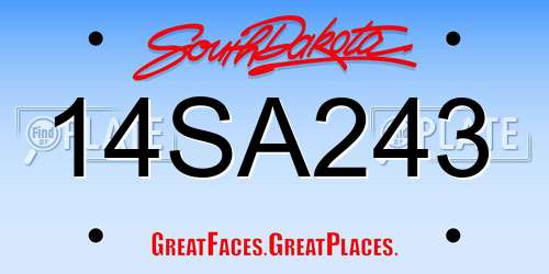 14SA243 South Dakota License Plate