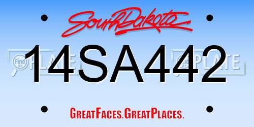 14SA442 South Dakota License Plate