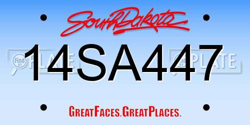 14SA447 South Dakota License Plate