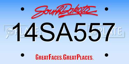 14SA557 South Dakota License Plate