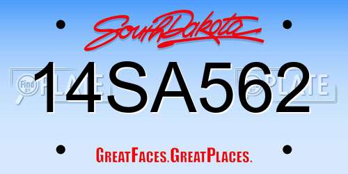 14SA562 South Dakota License Plate