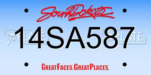 14SA587 South Dakota License Plate