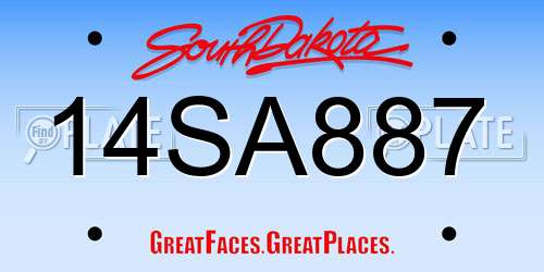 14SA887 South Dakota License Plate