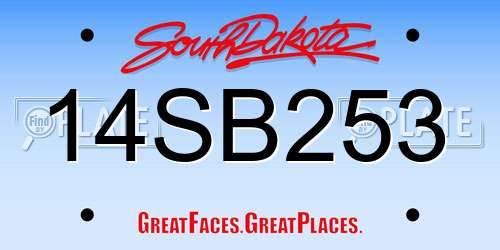 14SB253 South Dakota License Plate