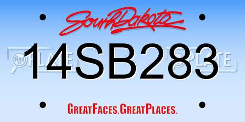 14SB283 South Dakota License Plate