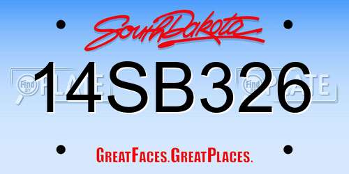 14SB326 South Dakota License Plate