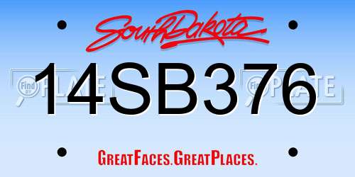 14SB376 South Dakota License Plate