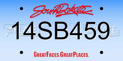 14SB459 South Dakota License Plate