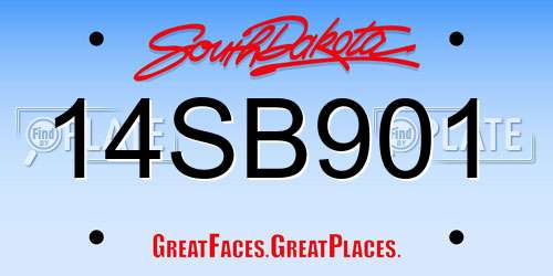 14SB901 South Dakota License Plate