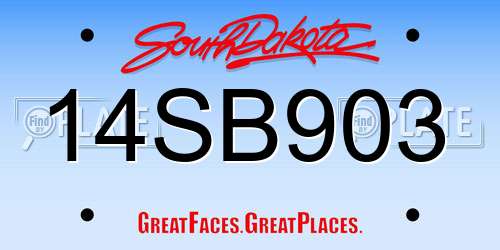 14SB903 South Dakota License Plate