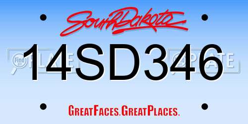 14SD346 South Dakota License Plate
