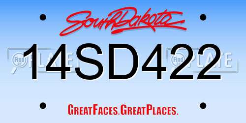 14SD422 South Dakota License Plate