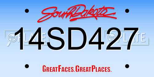 14SD427 South Dakota License Plate