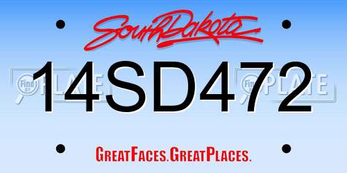 14SD472 South Dakota License Plate