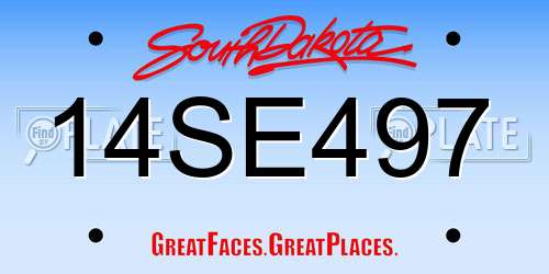 14SE497 South Dakota License Plate