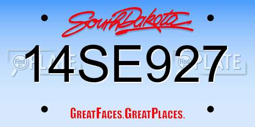 14SE927 South Dakota License Plate