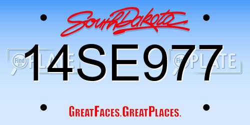 14SE977 South Dakota License Plate
