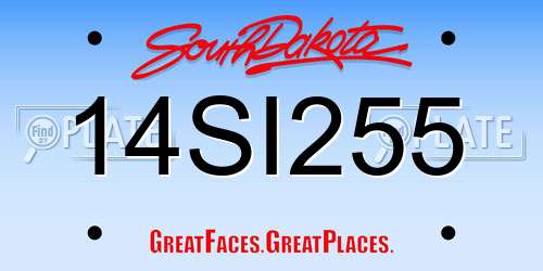 14SI255 South Dakota License Plate
