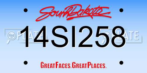14SI258 South Dakota License Plate