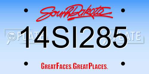 14SI285 South Dakota License Plate