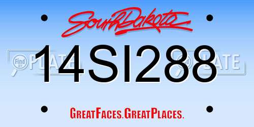 14SI288 South Dakota License Plate