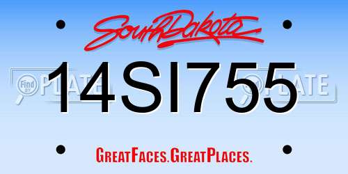 14SI755 South Dakota License Plate