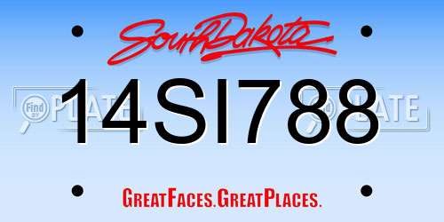 14SI788 South Dakota License Plate