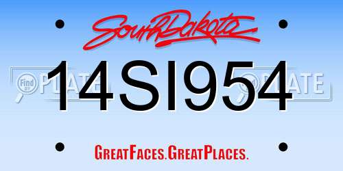 14SI954 South Dakota License Plate