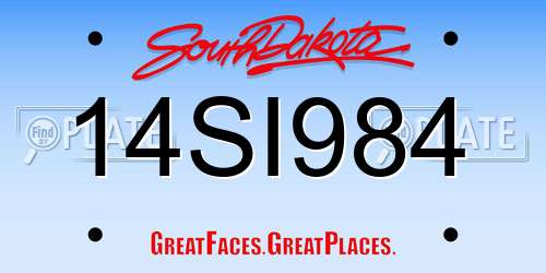 14SI984 South Dakota License Plate