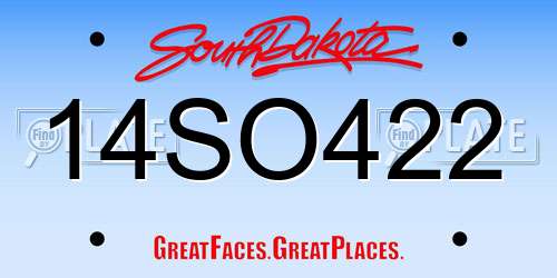 14SO422 South Dakota License Plate
