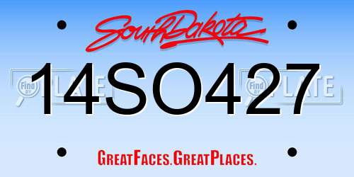 14SO427 South Dakota License Plate