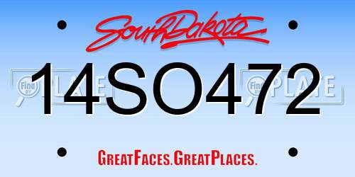 14SO472 South Dakota License Plate