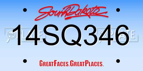 14SQ346 South Dakota License Plate