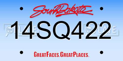 14SQ422 South Dakota License Plate