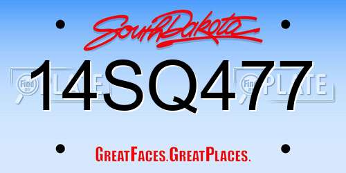 14SQ477 South Dakota License Plate