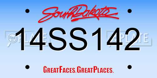 14SS142 South Dakota License Plate