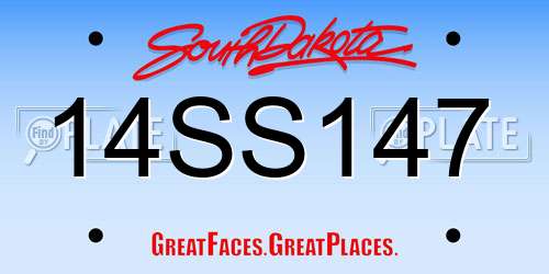 14SS147 South Dakota License Plate