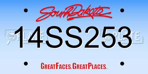 14SS253 South Dakota License Plate